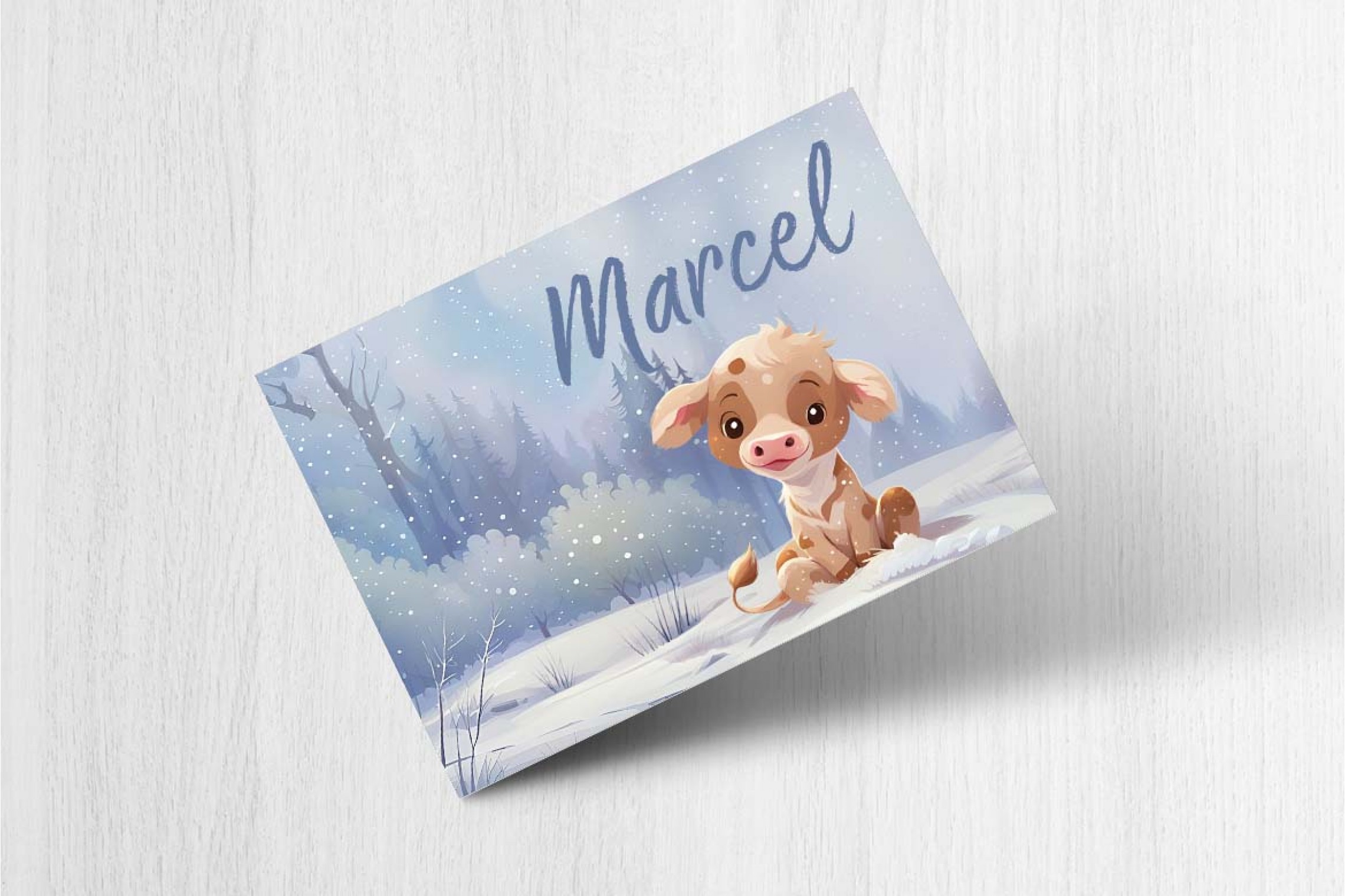 Lief koetje in de sneeuw